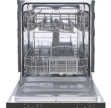 Geopende vaatwasser met boven- en onderkorf