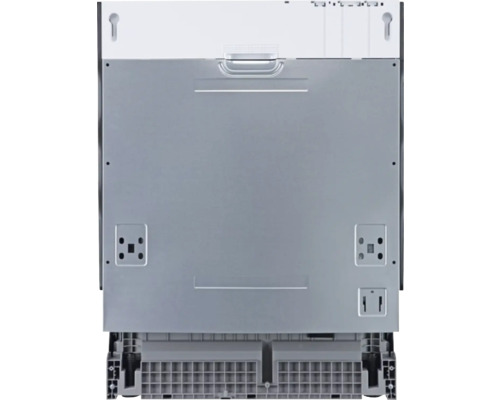 Achterkant van een vaatwasser ter illustratie van de installatie en aansluitingen.