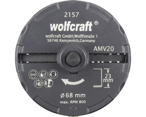 Wolfcraft AMV20 groeffrees met een diameter van 68 mm, maximaal 800 omwentelingen per minuut