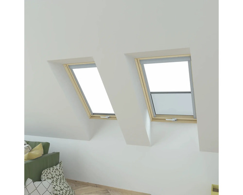 Twee dakramen in een lichte kamer