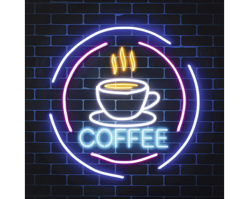 Neonreclame met koffiekop en de tekst 'Coffee'