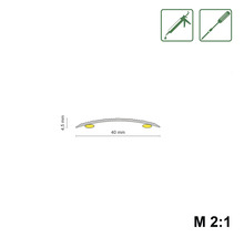 Profielstrip met afmetingen 4,5 mm hoog en 40 mm breed