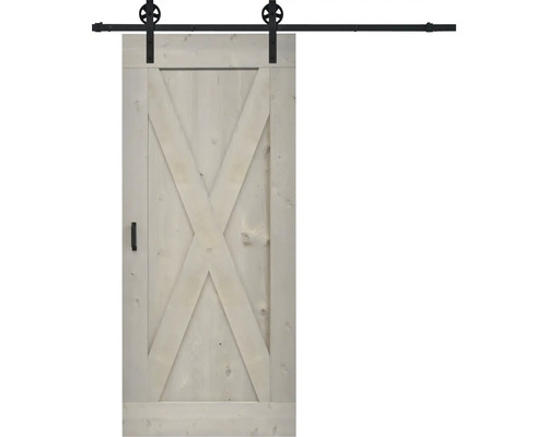 BARNDOOR X-Brace vintage grijs compleet met spaak rail en grepen 95x215 cm