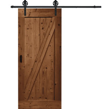 Houten schuifdeur met zwarte rail
