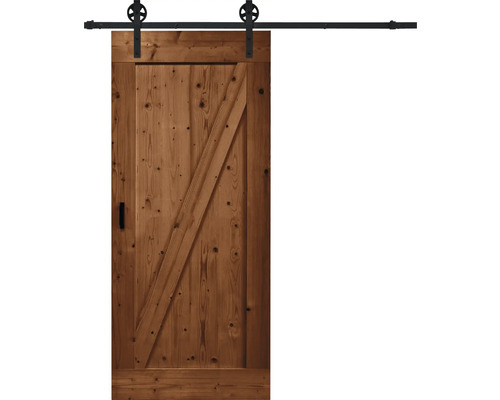 Houten schuifdeur met zwarte rail