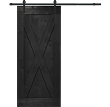 Houten schuifdeur met X-vormig ontwerp en schuifdeurbeslag