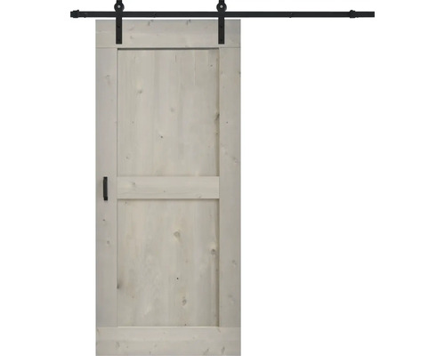 BARNDOOR Mid-Bar vintage grijs compleet met basic rail en grepen 95x215 cm