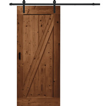 Houten schuifdeur met hangrailsysteem