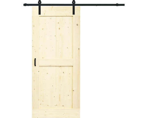 Houten schuifdeur met zwarte rails en handgreep