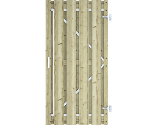 Houten tuindeur met metalen beslag