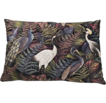 Decoratief kussen met pauwen en kraanvogels motief
