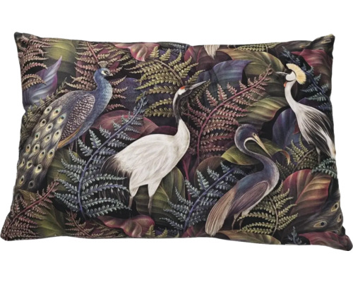 Decoratief kussen met pauwen en kraanvogels motief