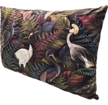 Decoratief kussen met vogel- en plantmotief