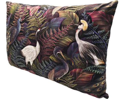 Decoratief kussen met vogel- en plantmotief