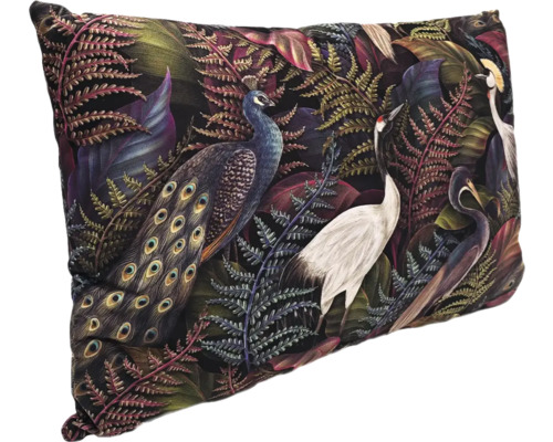 Sierkussen met pauwen en kraanvogels motief