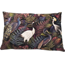 Decoratief kussen met vogel en planten motief