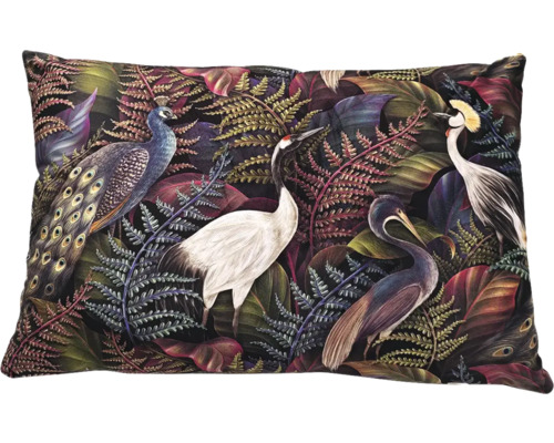 Decoratief kussen met vogel en planten motief