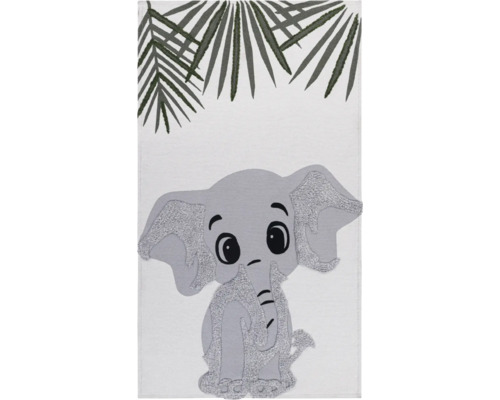 SOLEVITO Vloerkleed Dundee Olifant 80x150 cm Tapijt met olifantmotief en palmbladeren