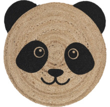 Rond vloerkleed met panda gezicht van natuurlijke vezels