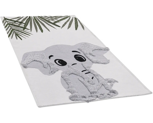 Tapijt met olifantenmotief en plantenpatroon