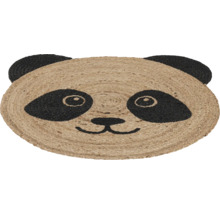 Rond vloerkleed in panda design van natuurlijke vezels