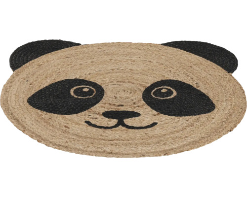 Rond vloerkleed in panda design van natuurlijke vezels