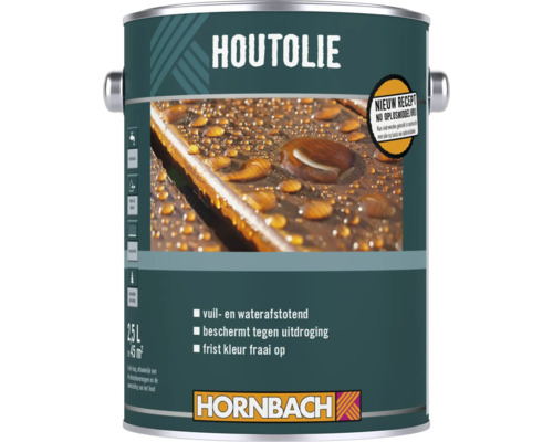 Blik houtolie van 2,5 liter voor bescherming en onderhoud van houten oppervlakken