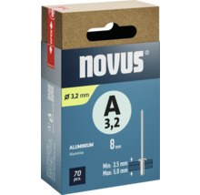 Novus blindklinknagels aluminium 3,2 mm, 70 stuks