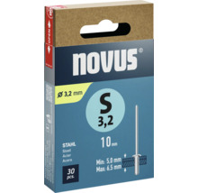Novus blindklinknagels staal 3,2 mm, verpakking met 30 stuks