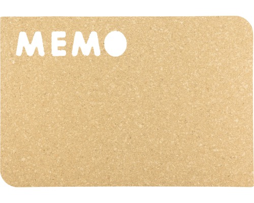 Kurk prikbord Memo 28,6x41,3 cm incl. punaises Kork memobord met MEMO-uitsparing