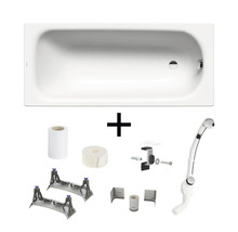 Rechthoekig bad met accessoires voor installatie