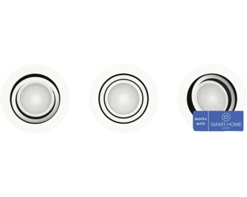 PHILIPS Hue White Ambiance LED inbouwspot Milliskin Ø 90 mm wit, 3 stuks