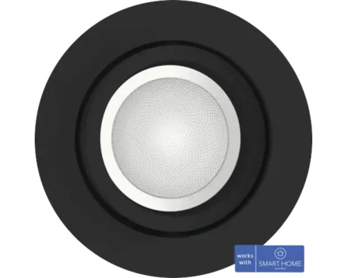 PHILIPS Hue White and Color Ambiance LED inbouwspot Centura Ø 90 mm zwart Ronde plafondlamp met Smart Home compatibiliteit