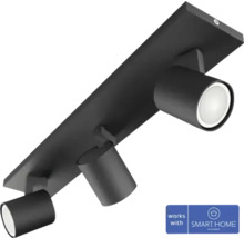 Zwarte plafondlamp met drie spots
