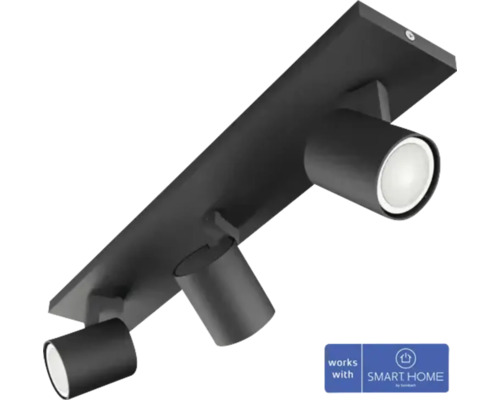 Zwarte plafondlamp met drie spots