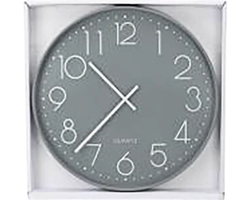 Grijze wandklok met cijferplaat