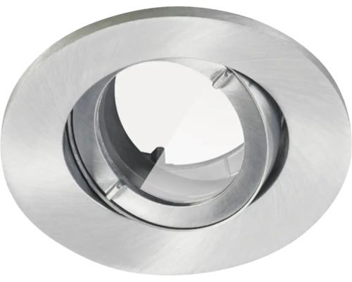 SYLVANIA Inbouwspot Inset Trend 75 rond Ø 95 mm aluminium geborsteld zwenkbaar IP44 (excl. lichtbron) Metalen afdekking voor sanitair gebruik