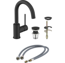 Wastafelkraan met afvoergarnituur en aansluitslangen