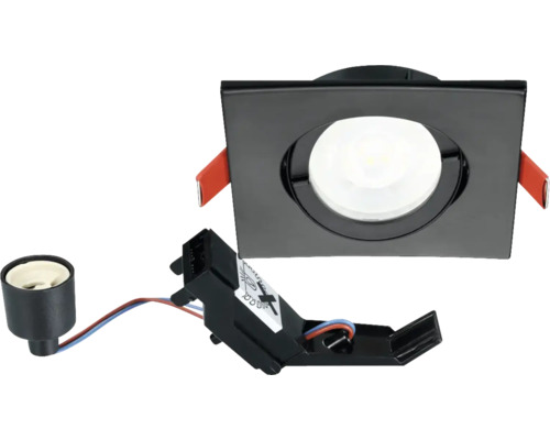 Vierkante inbouwspot met ledlamp en accessoires
