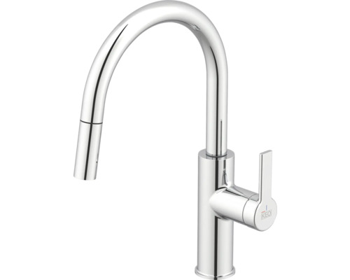 KEO Keukenkraan Aiva chroom Keukenkraan met hoge uitloop en uittrekbare handdouche