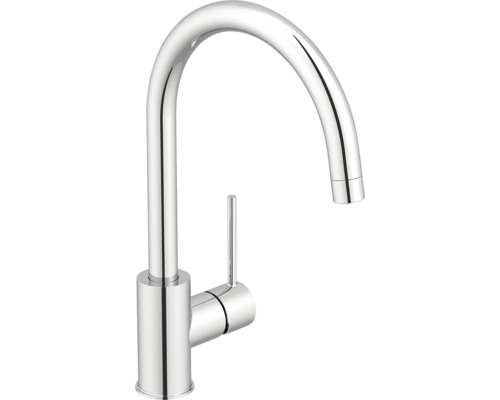 Metalen keukenkraan met hoge uitloop