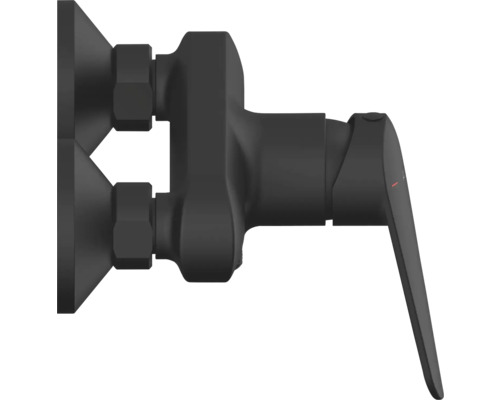 Zwarte douchekraan voor wandmontage