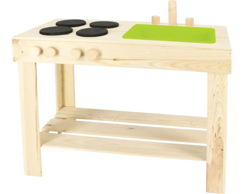 ESSCHERT'S GARDEN Modderkeuken hout 78 x 40,3 cm Houten speelkeuken met kookplaat, spoelbak en opbergvak