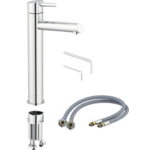 Wastafelkraan inclusief bevestigingsmateriaal en flexibele aansluitslangen