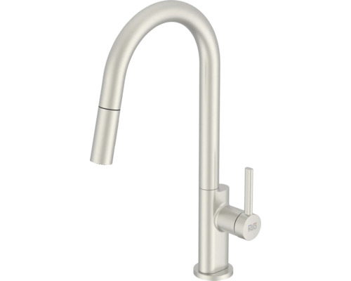 KEO Keukenkraan Danum RVS Keukenkraan met hoge uitloop en uittrekbare sproeikop