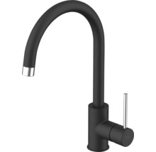 Zwarte keukenkraan met hoge uitloop