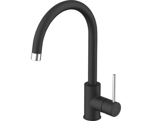 KEO Keukenkraan Kasia mat zwart Zwarte keukenkraan met hoge uitloop