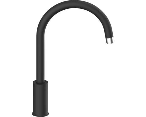 Zwarte kraan met gebogen uitloop
