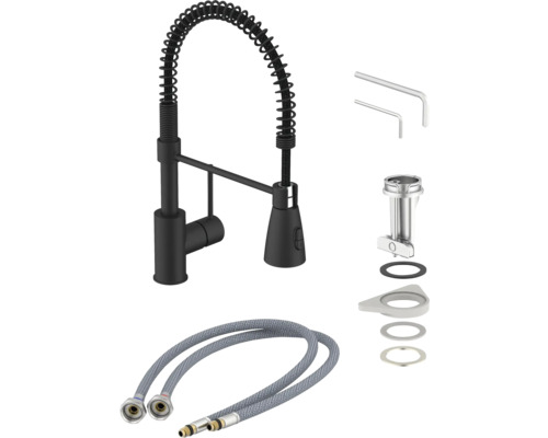 Keukenkraan met spiraalveer en toebehoren