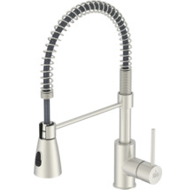 Keukenkraan met uittrekbare sproeikop en spiraalveer